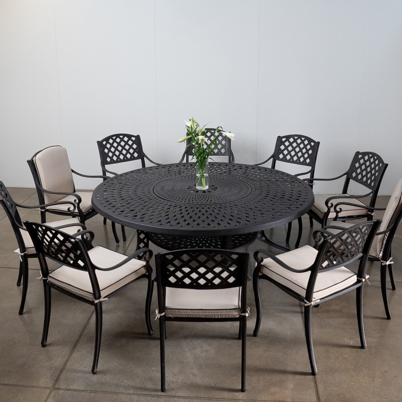 Aluminium round discount table and chairs